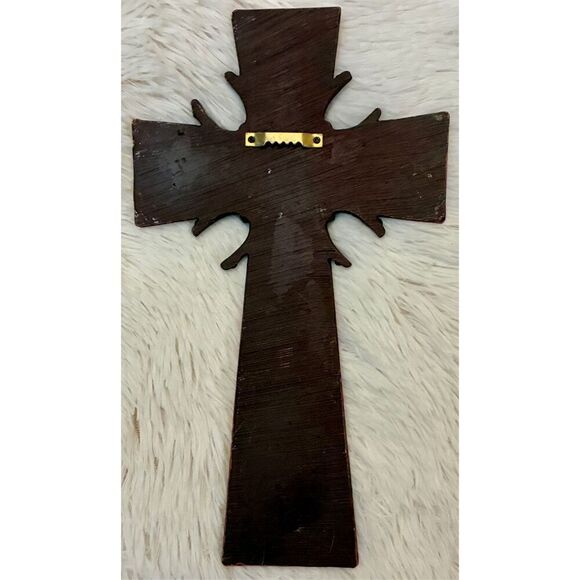 NWOT Montana West Rustic Western Cowboy Spurs Tooled Leather Wall Cross - Picture 6 of 7